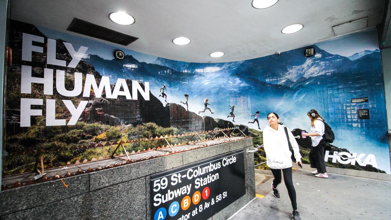 Station domination advertising takeover in a major transit hub